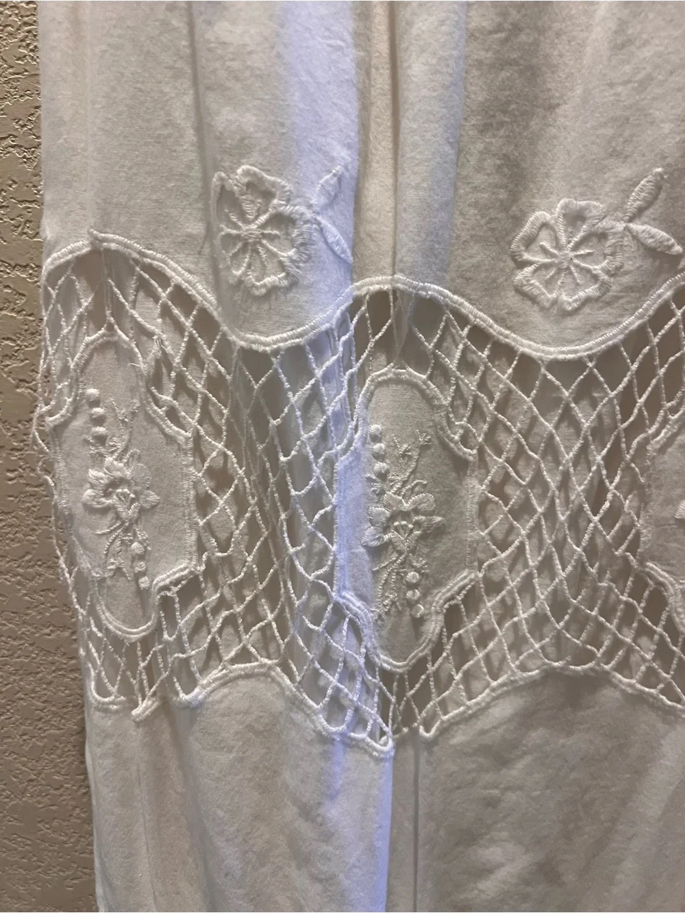 MAX&Co MaxMara 100% Cotton White Embroidered Maxi Dress Crochet Lace Boho Size S